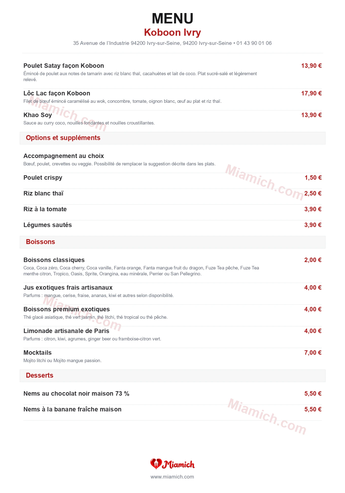 Koboon Ivry, 94200, Ivry-sur-Seine, restaurant-halal, Asiatique, Thaïlandais, departement 94, menu, photo, page 3