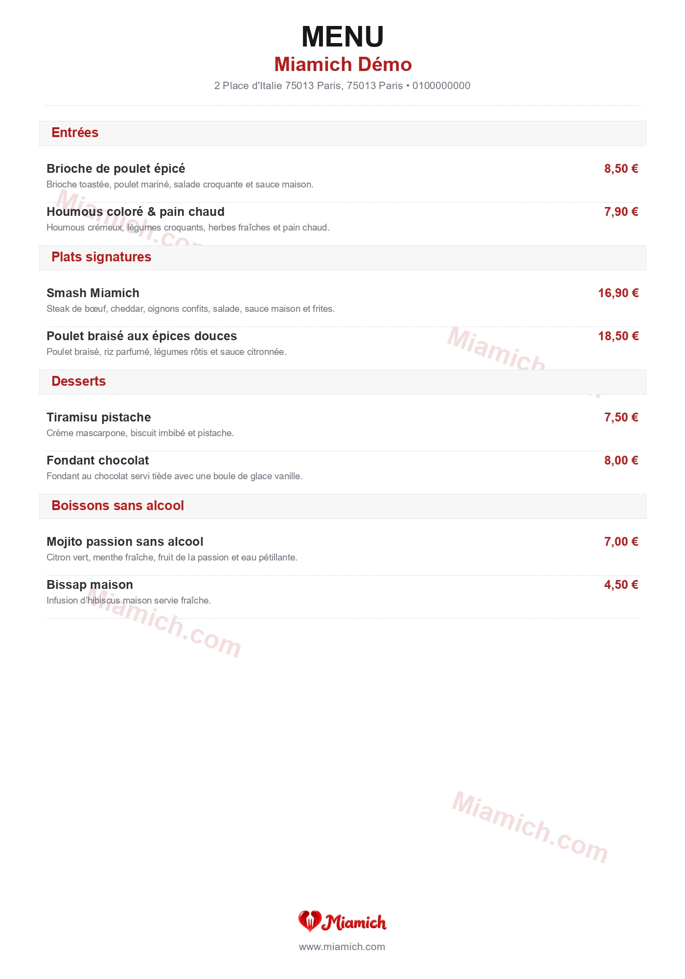 Miamich Démo, 75013, Paris, restaurant-halal, Grill / BBQ, Cuisine fusion, departement 75, menu, photo