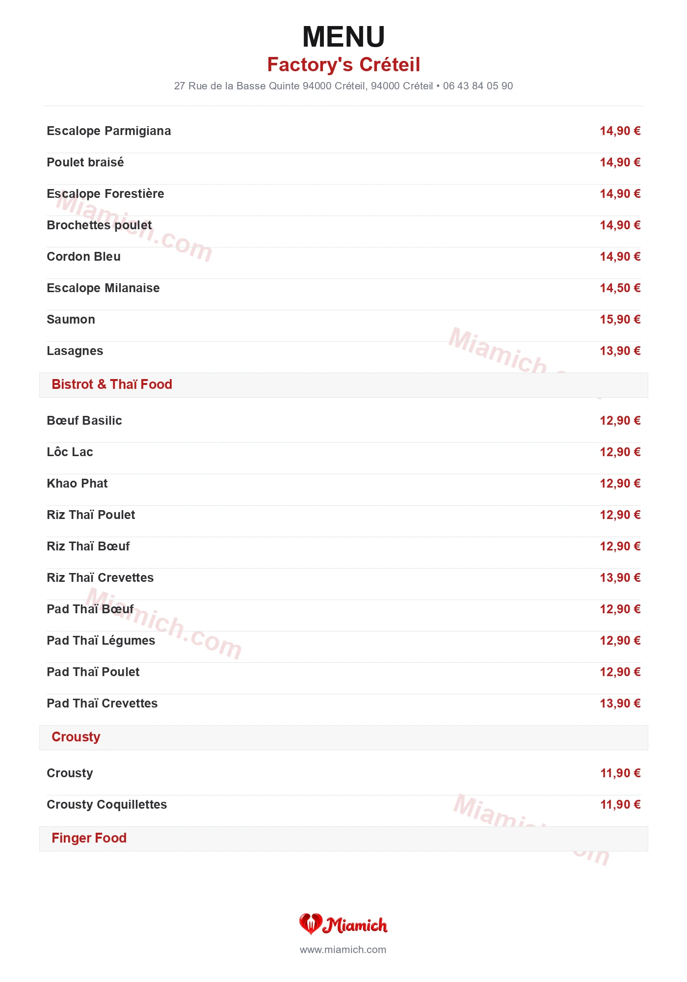 Factory's Créteil, 94000, Créteil, restaurant-halal, Brasserie, Cuisine fusion, departement 94, menu, photo, page 4