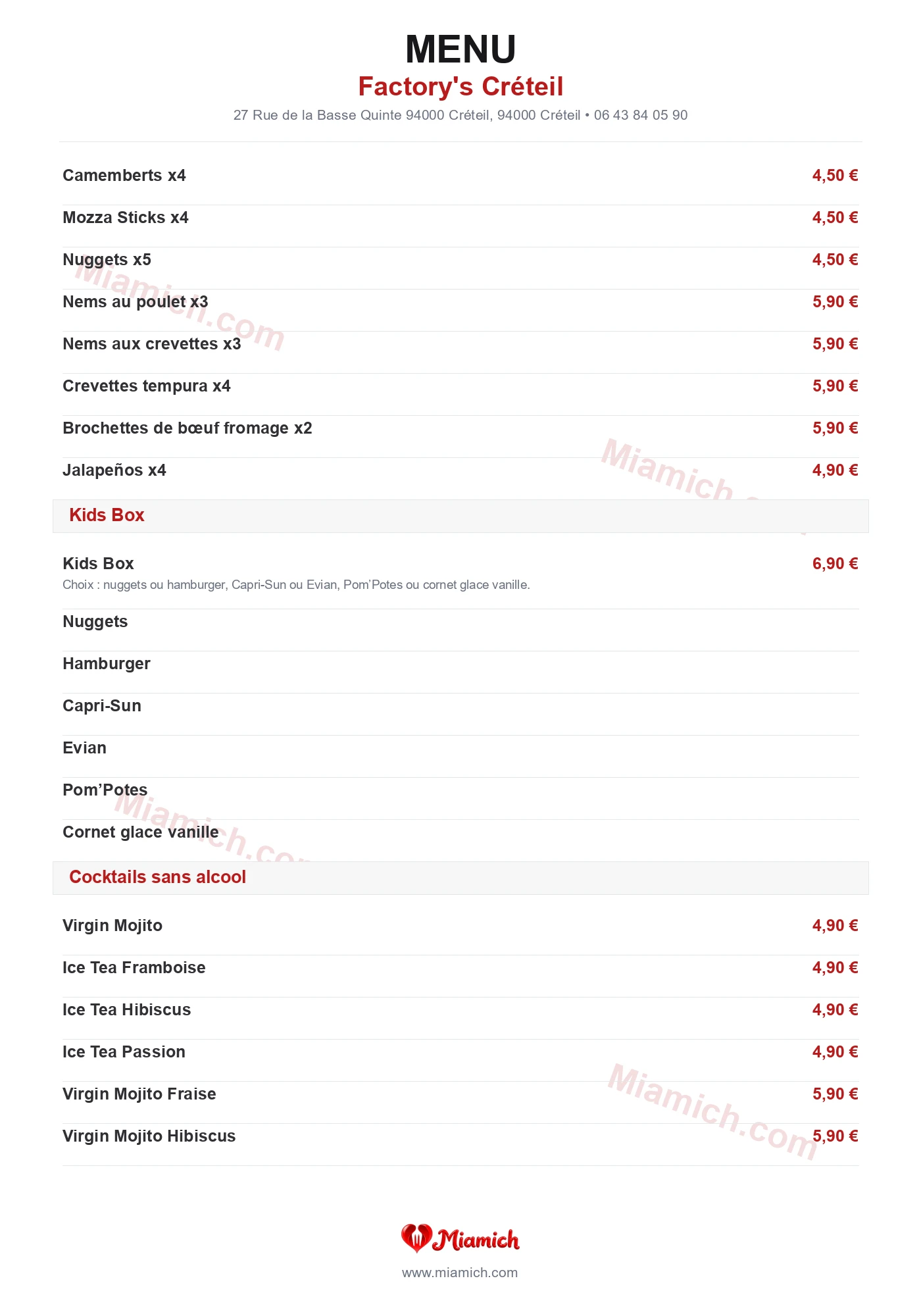 Factory's Créteil, 94000, Créteil, restaurant-halal, Brasserie, Cuisine fusion, departement 94, menu, photo, page 5