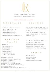 Il Rosso Paris menu carte restaurant halal miamich paris