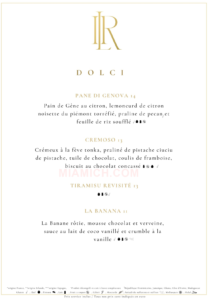 Il Rosso Paris menu carte restaurant halal miamich paris