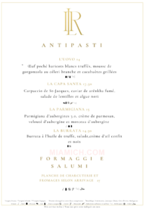 Il Rosso Paris menu carte restaurant halal miamich paris